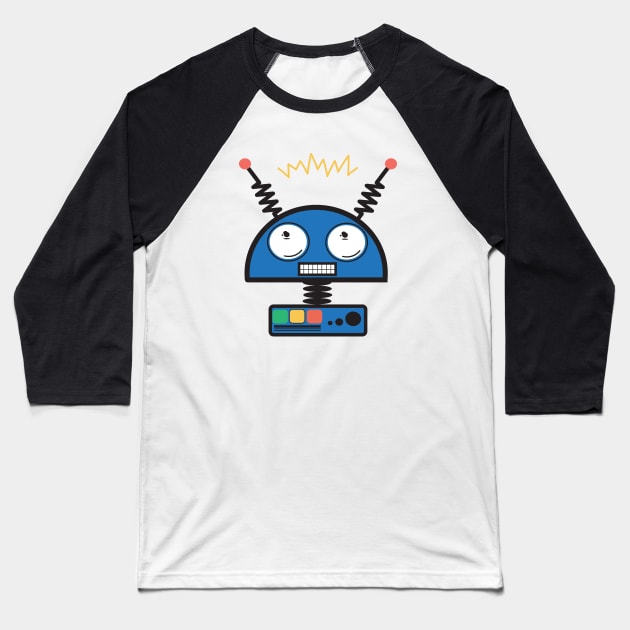 Retro Sci-Fi Fun Pet Robot BoomBoomInk Baseball T-Shirt by BoomBoomInk